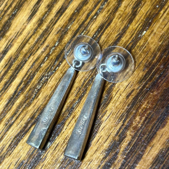 Sterling Turquoise/Multicolor Pendant Post Earring - Picture 4 of 5